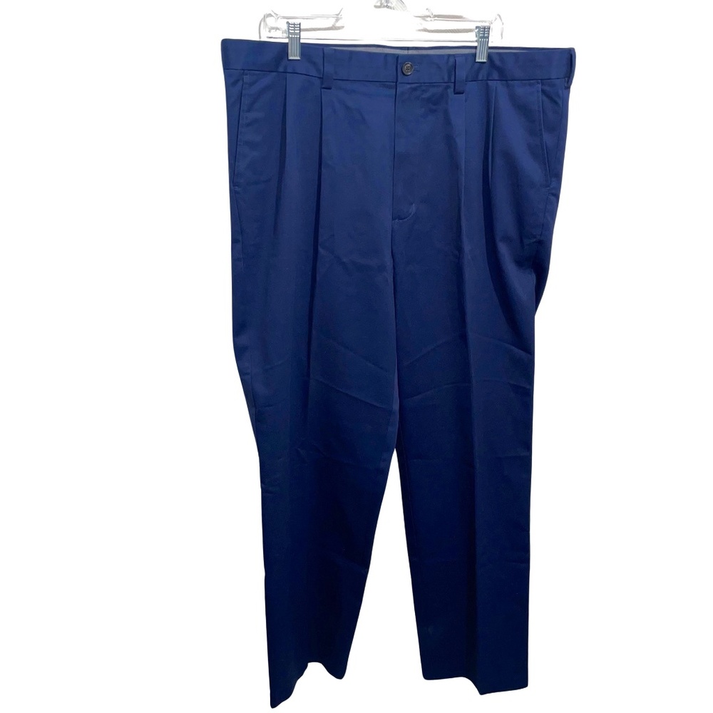 Nordstrom Men's Classic Wrinkle Free Navy Blue 100% CottonDress Pants Sz W40X32L